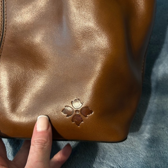 Patricia Nash Distressed Vintage Leather Argenta Handbag with Zipper in Cognac - Picture 6 of 11